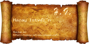 Hazay István névjegykártya